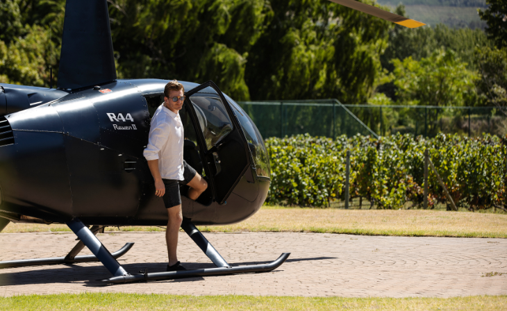 Moya Aviation wine tasting helicopter charters stellenbosch